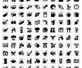 Huge collection of Black and white icons vector 07