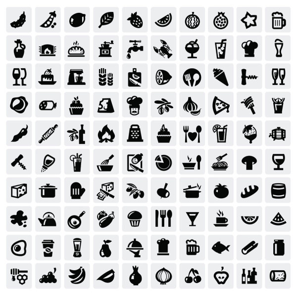 Huge collection of Black and white icons vector 09