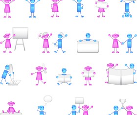 3D Little people and Billboard vector 01