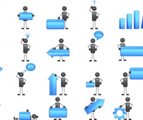 3D Little people and Billboard vector 02