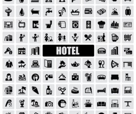 Huge collection of Black and white icons vector 12