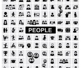 Huge collection of Black and white icons vector 15