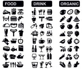 Huge collection of Black and white icons vector 17