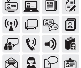 Huge collection of Black and white icons vector 18