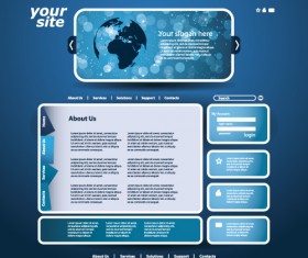 Blue Style Website Template Vector 01 Free Download