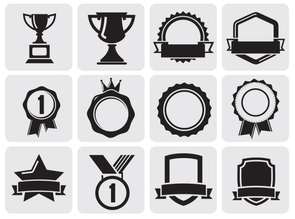 Huge collection of Black and white icons vector 19