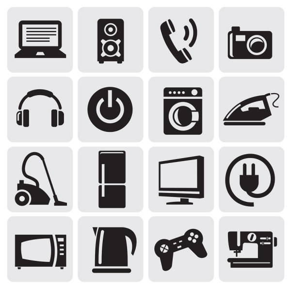 Huge collection of Black and white icons vector 20