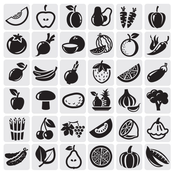 Huge collection of Black and white icons vector 22