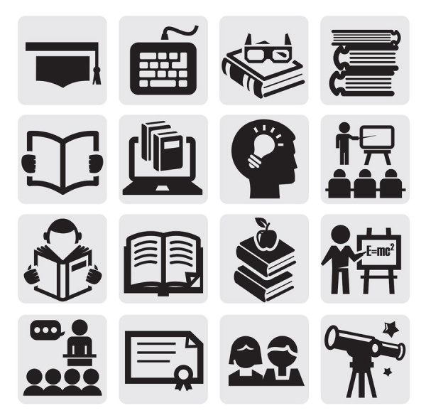 Huge collection of Black and white icons vector 23