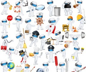 Vivid people design elements vector set 01