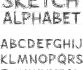 Hand drawn Alphabets design vector 02