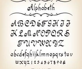 Hand drawn Alphabets design vector 04
