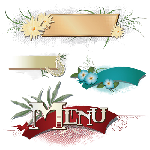 Banners with Decorative vector 02