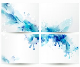 Blue flower backgrounds vector 01