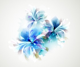 Blue flower backgrounds vector 04