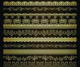 Retro lace Borders vector set 01
