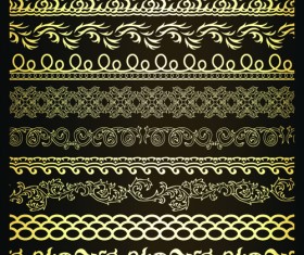 Retro lace Borders vector set 02