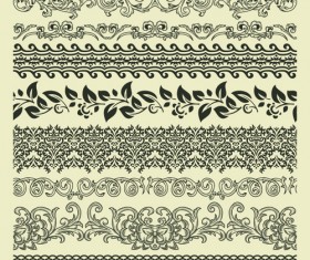 Retro lace Borders vector set 03
