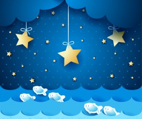 Cartoon Night vector 03