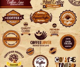 Classic Coffee labels design vector 01