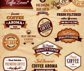 Classic Coffee labels design vector 02