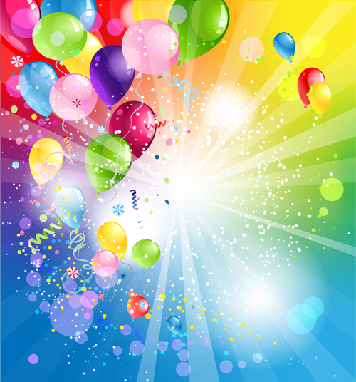 Shiny Color Balloons vector 03