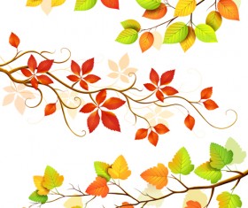 Colored Leaf vector set 02