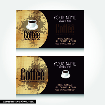 Creative Coffee business card vector 02