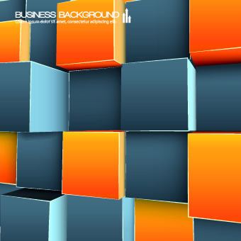 Colored Cubes background vector 01