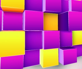 Colored Cubes background vector 03