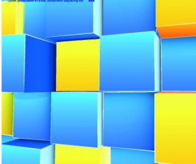 Colored Cubes background vector 04