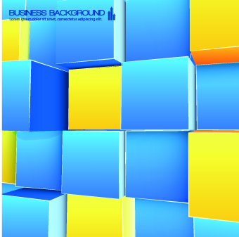 Colored Cubes background vector 04