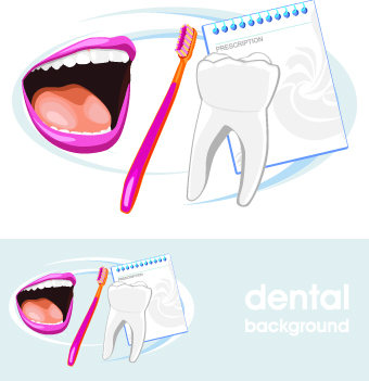 Dental backgrounds vector 03