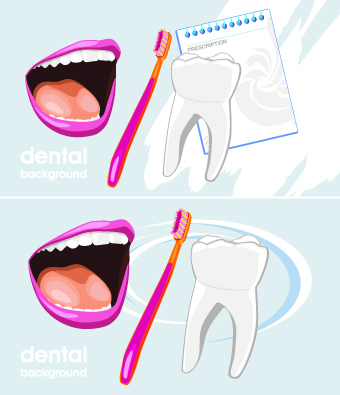 Dental backgrounds vector 04