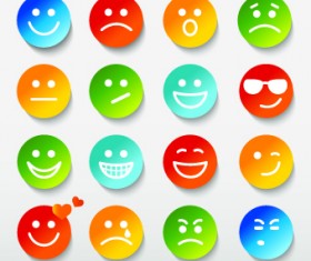 Different Face Expression icon vector 01