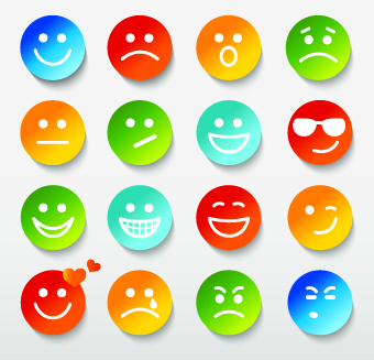 Different Face Expression icon vector 01