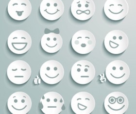Different Face Expression icon vector 02