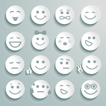 Different Face Expression icon vector 02