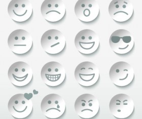 Different Face Expression icon vector 03