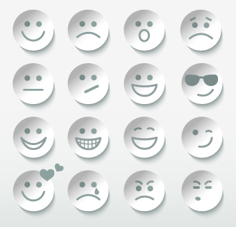 Different Face Expression icon vector 03