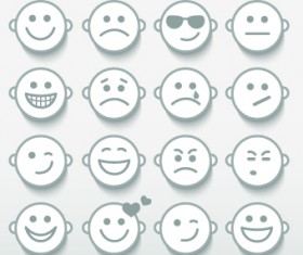 Different Face Expression icon vector 04