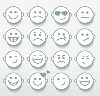 Different Face Expression icon vector 04