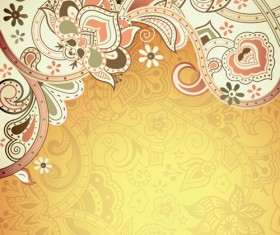 Floral Patterns retro style background 01