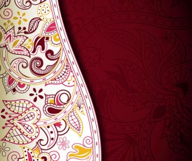 Floral Patterns retro style background 05