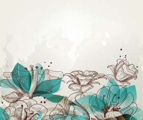 Hand drawn Floral background 03