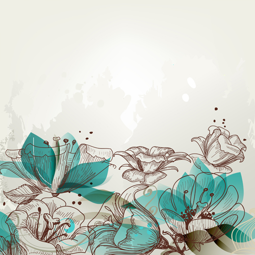 Hand drawn Floral background 03