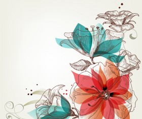 Hand drawn Floral background 04