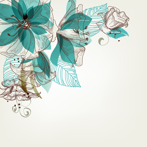 Hand drawn Floral background 05