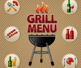 Various Food and drink design vector 01