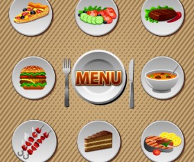 Various Food and drink design vector 03